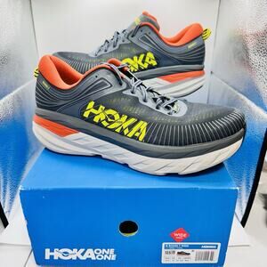 Size 12.5 (2E) - Hoka One One Bondi 7 Gray - 1110518-TCHL Men’s Shoe (Wide)